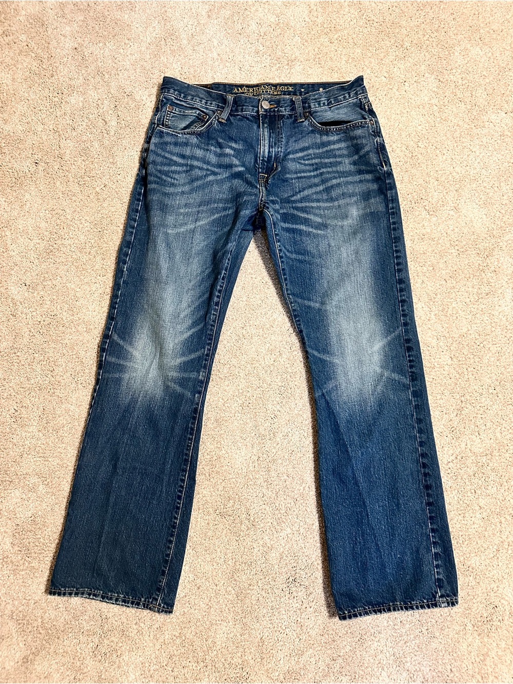 American Eagle Outfitters Men's Bootcut Jeans - Medium Blue Wash